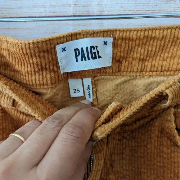 Paige Hoxton Ankle Skinny Corduroy Pants Marigold Anthropologie Exclusive - Picture 10 of 13